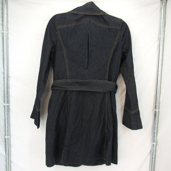 Bisou Bisou Michele Bohbot Women's 3 Button Blue Jean Jacket w/Belt Size Medium - Picture 5 of 11